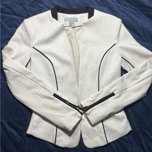 H&M White Blazer with Black Trim